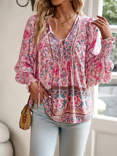 Edith™ | Boho Floral Tunic Top