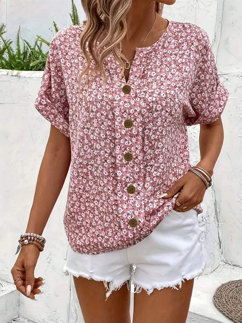 Sophia™ | Short-Sleeve Button Top