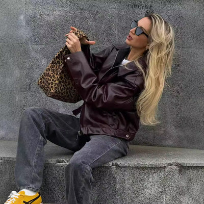 Kaia™| Zipper Leather Jacket