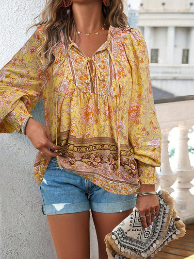 Edith™ | Boho Floral Tunic Top