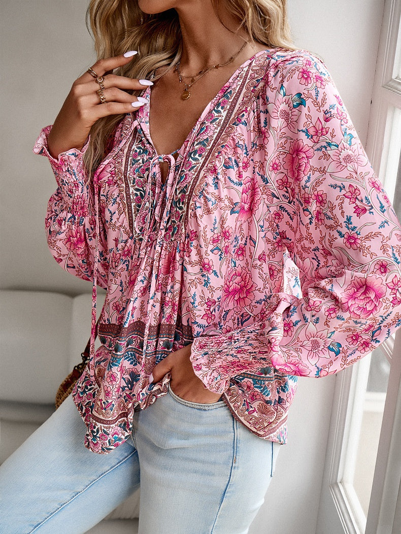 Edith™ | Boho Floral Tunic Top