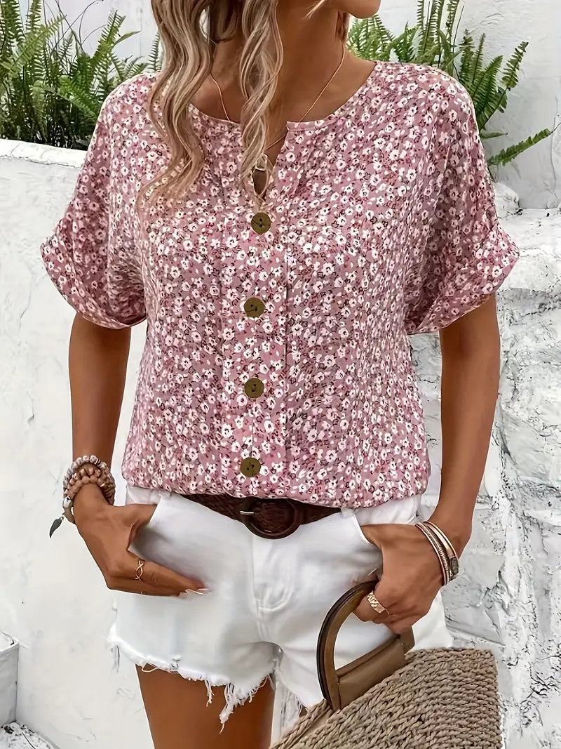 Sophia™ | Short-Sleeve Button Top