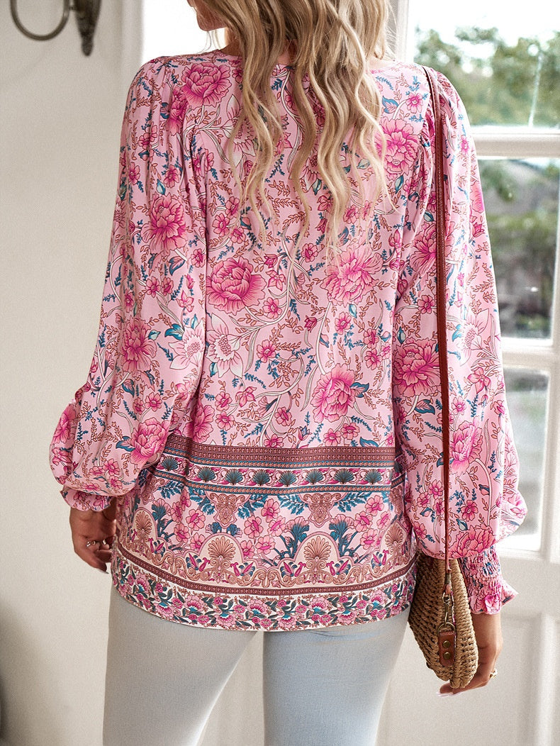 Edith™ | Boho Floral Tunic Top