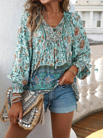 Edith™ | Boho Floral Tunic Top