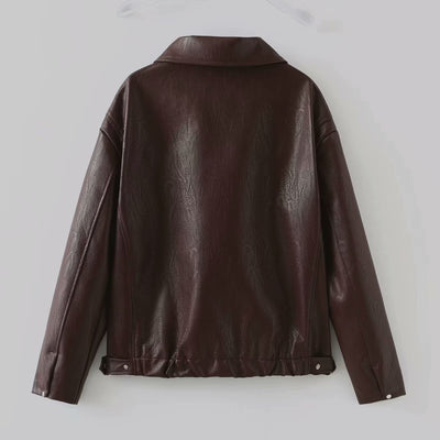 Kaia™| Zipper Leather Jacket