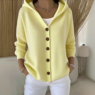 Cléandre™ | Button-Up Hooded Cardigan