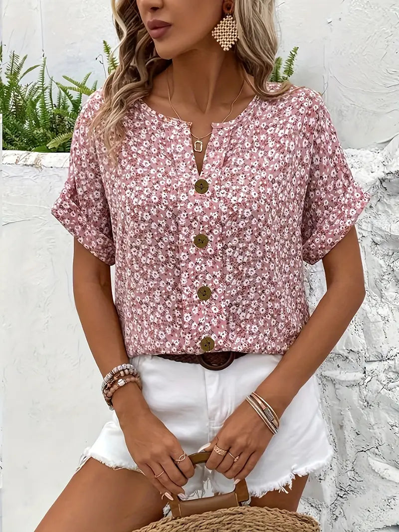 Sophia™ | Short-Sleeve Button Top