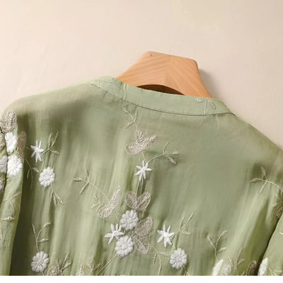 Isabella™ | Embroidered Button-Down Blouse