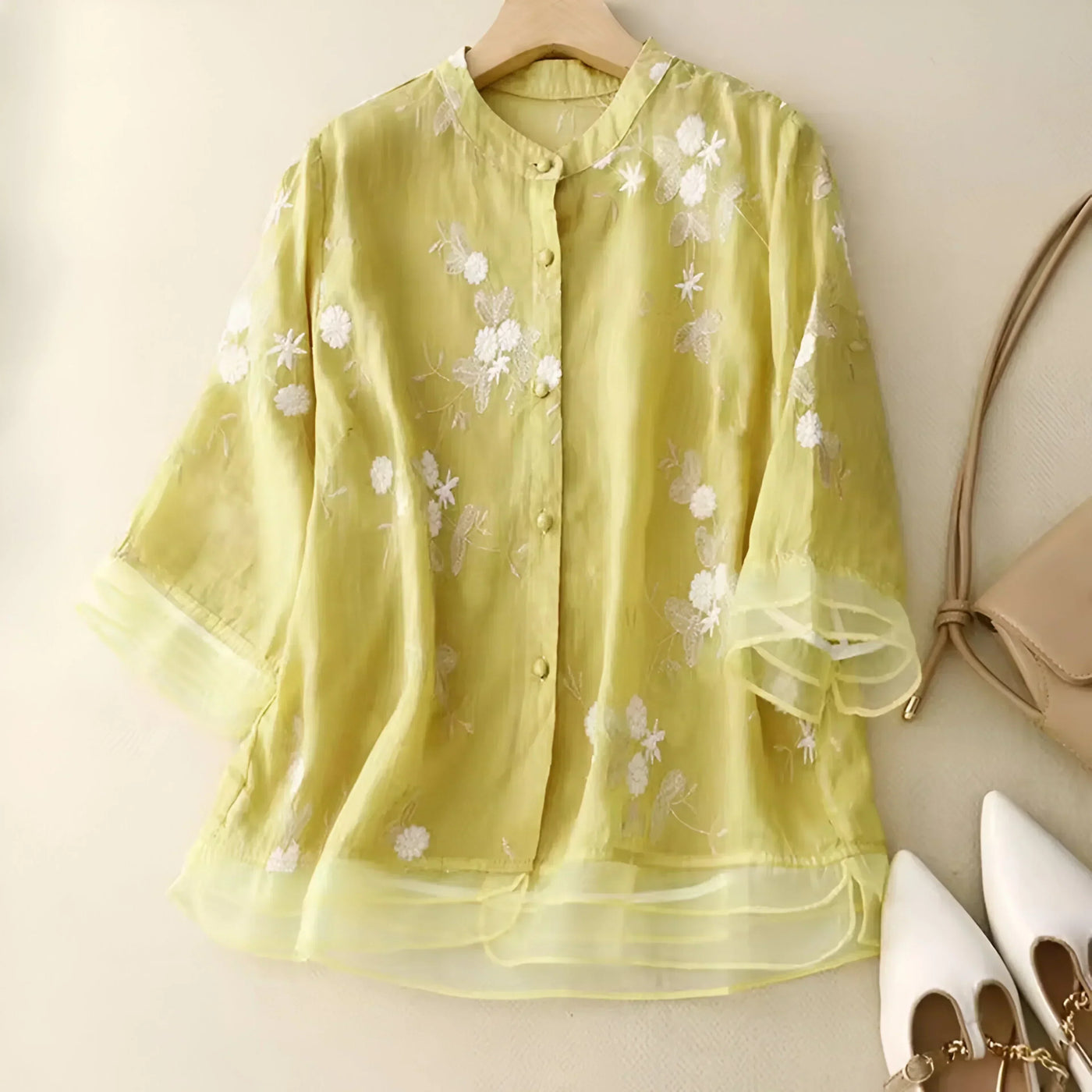 Isabella™ | Embroidered Button-Down Blouse