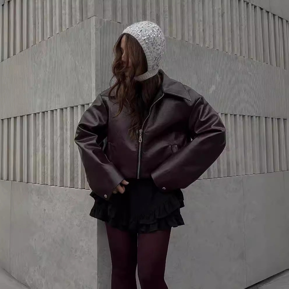 Kaia™| Zipper Leather Jacket