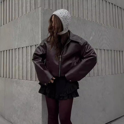 Kaia™| Zipper Leather Jacket