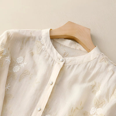 Isabella™ | Embroidered Button-Down Blouse