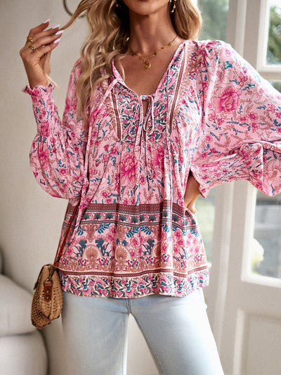 Edith™ | Boho Floral Tunic Top