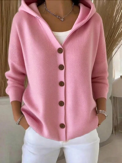 Cléandre™ | Button-Up Hooded Cardigan