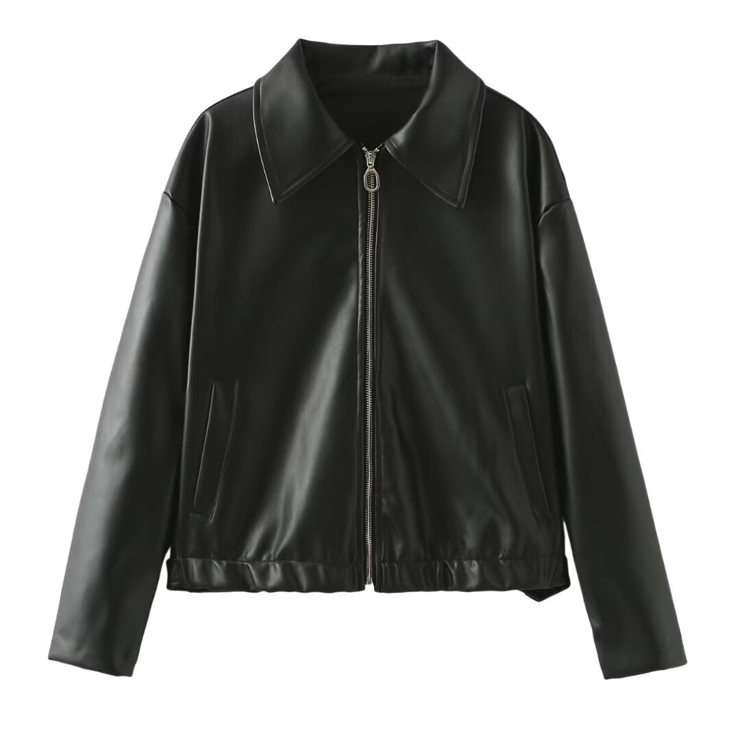 Kaia™| Zipper Leather Jacket