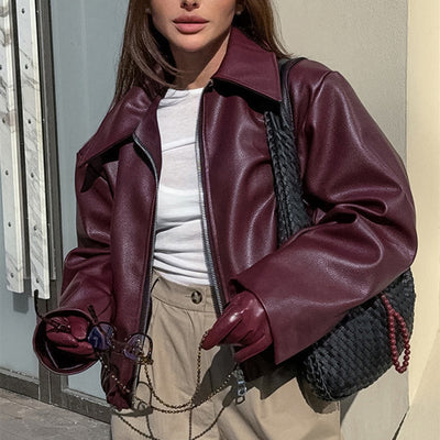 Kaia™| Zipper Leather Jacket