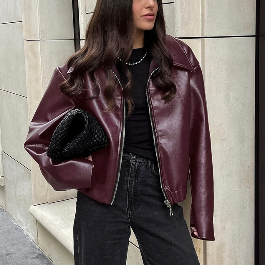Kaia™| Zipper Leather Jacket