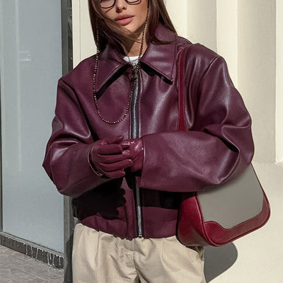 Kaia™| Zipper Leather Jacket