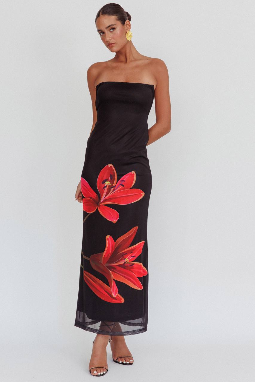 Emely™ | Strapless Floral Dress