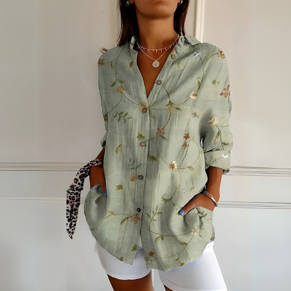 Mira™ | Women’s Floral Button-Up Blouse