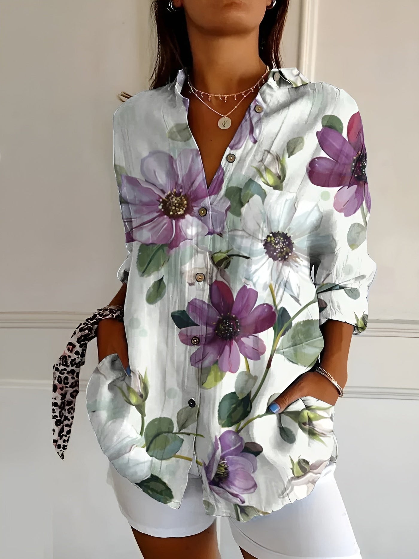Mira™ | Women’s Floral Button-Up Blouse