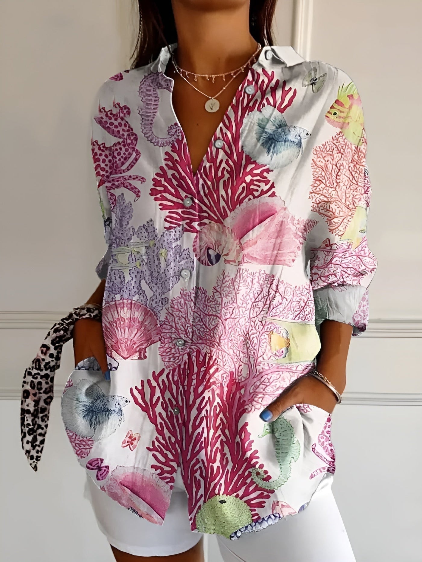 Mira™ | Women’s Floral Button-Up Blouse
