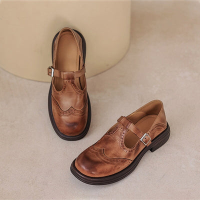 Mattea™ | Elegant Leather Mary Janes