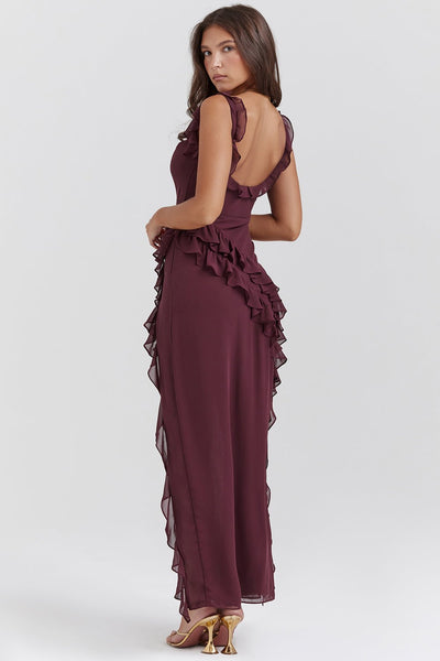 Talia™ | Long Ruffle Dress with Slit