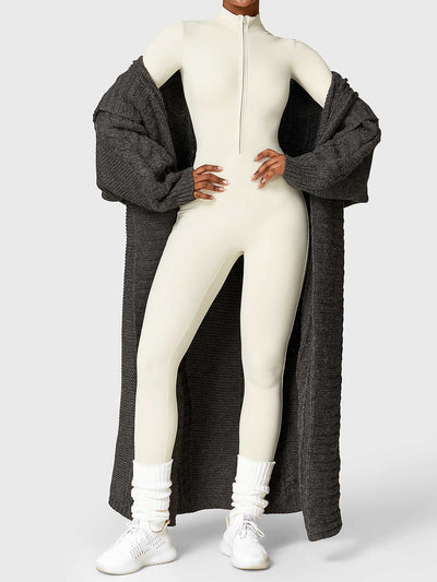 Yeoreo Belle™| Fleece Long Sleeve Zipper Jumpsuit