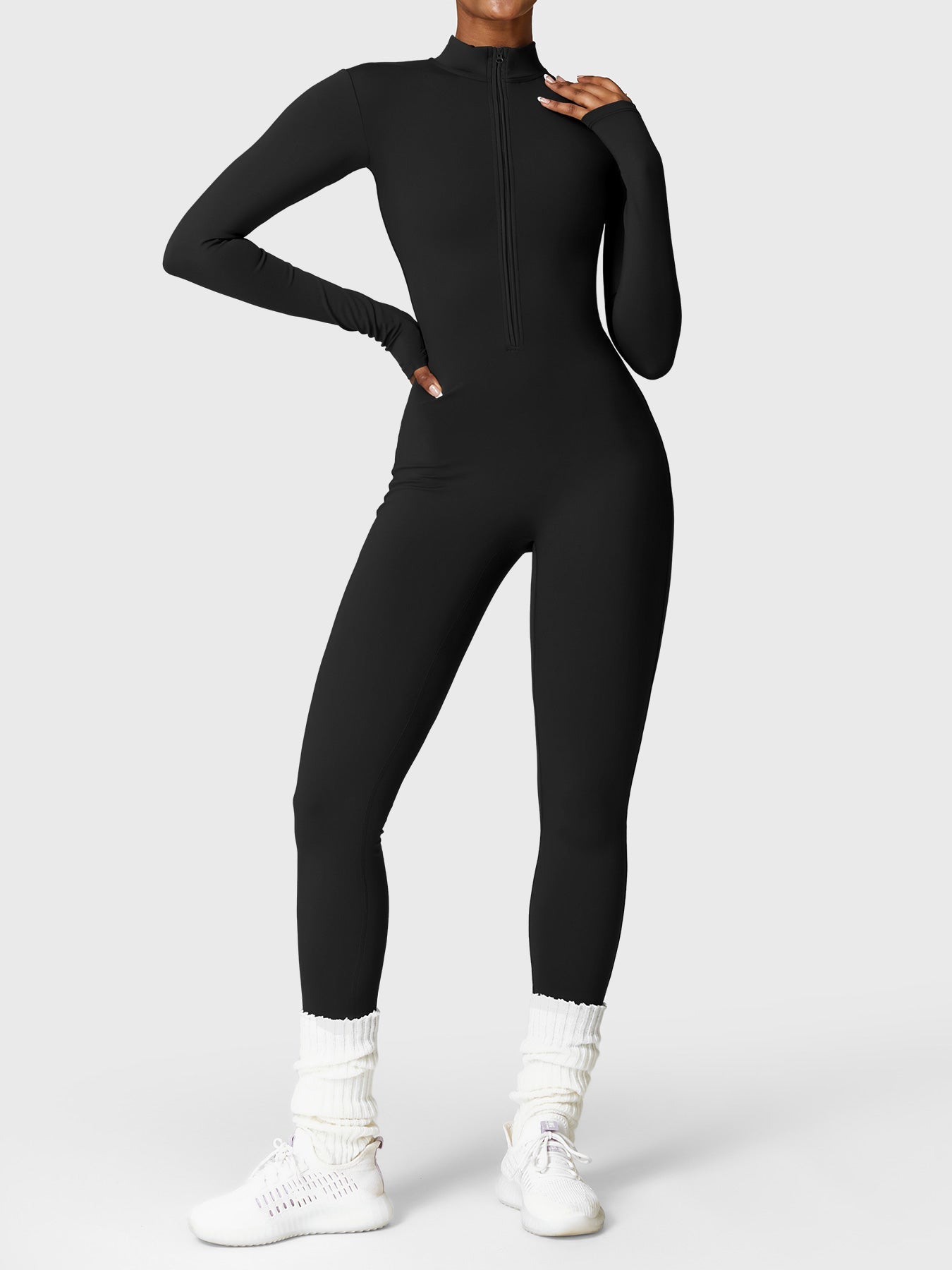 Yeoreo Belle™| Fleece Long Sleeve Zipper Jumpsuit