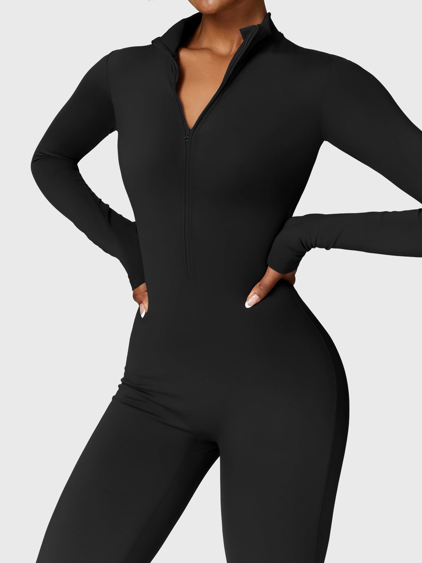 Yeoreo Belle™| Fleece Long Sleeve Zipper Jumpsuit