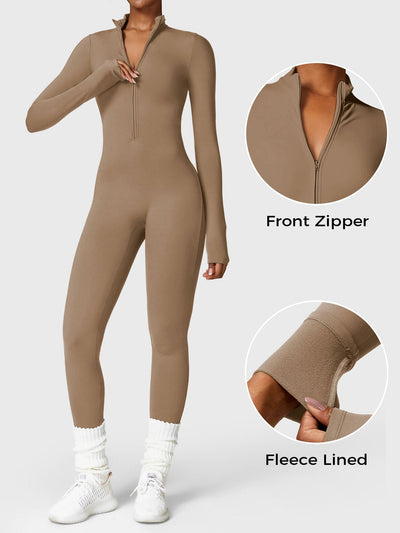 Yeoreo Belle™| Fleece Long Sleeve Zipper Jumpsuit