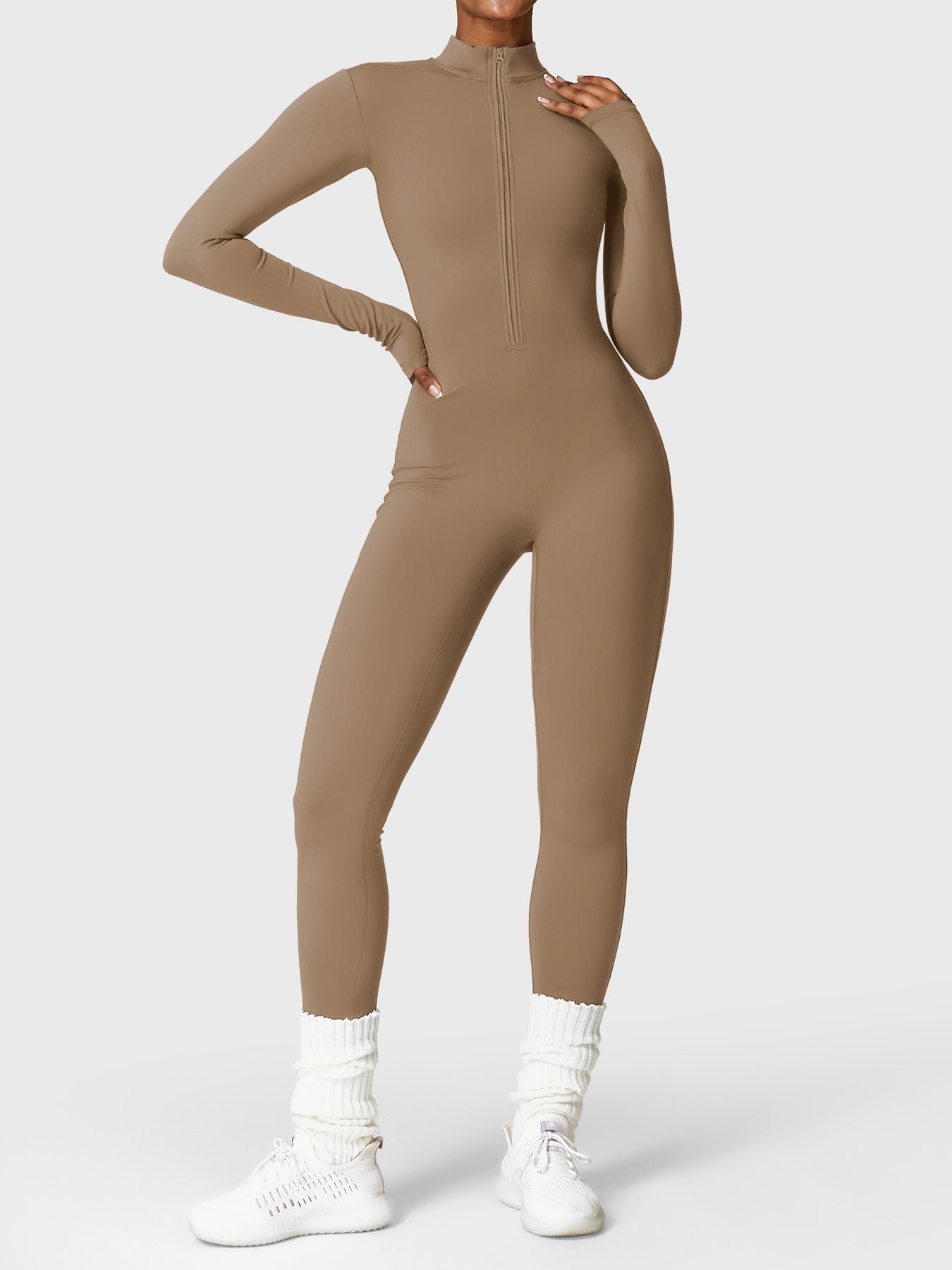 Yeoreo Belle™| Fleece Long Sleeve Zipper Jumpsuit