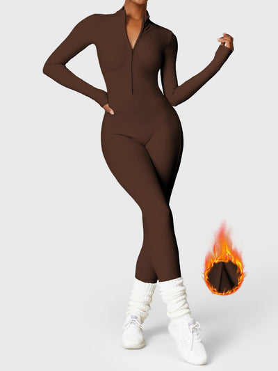Yeoreo Belle™| Fleece Long Sleeve Zipper Jumpsuit