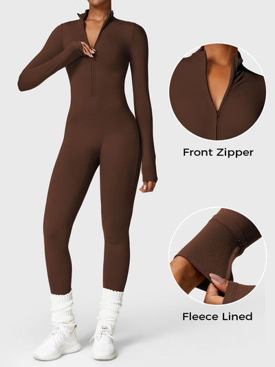 Yeoreo Belle™| Fleece Long Sleeve Zipper Jumpsuit