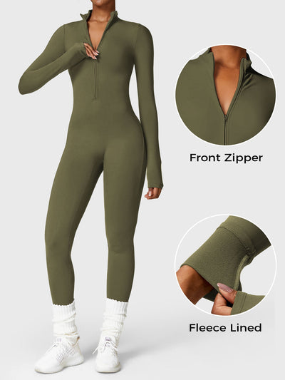 Yeoreo Belle™| Fleece Long Sleeve Zipper Jumpsuit