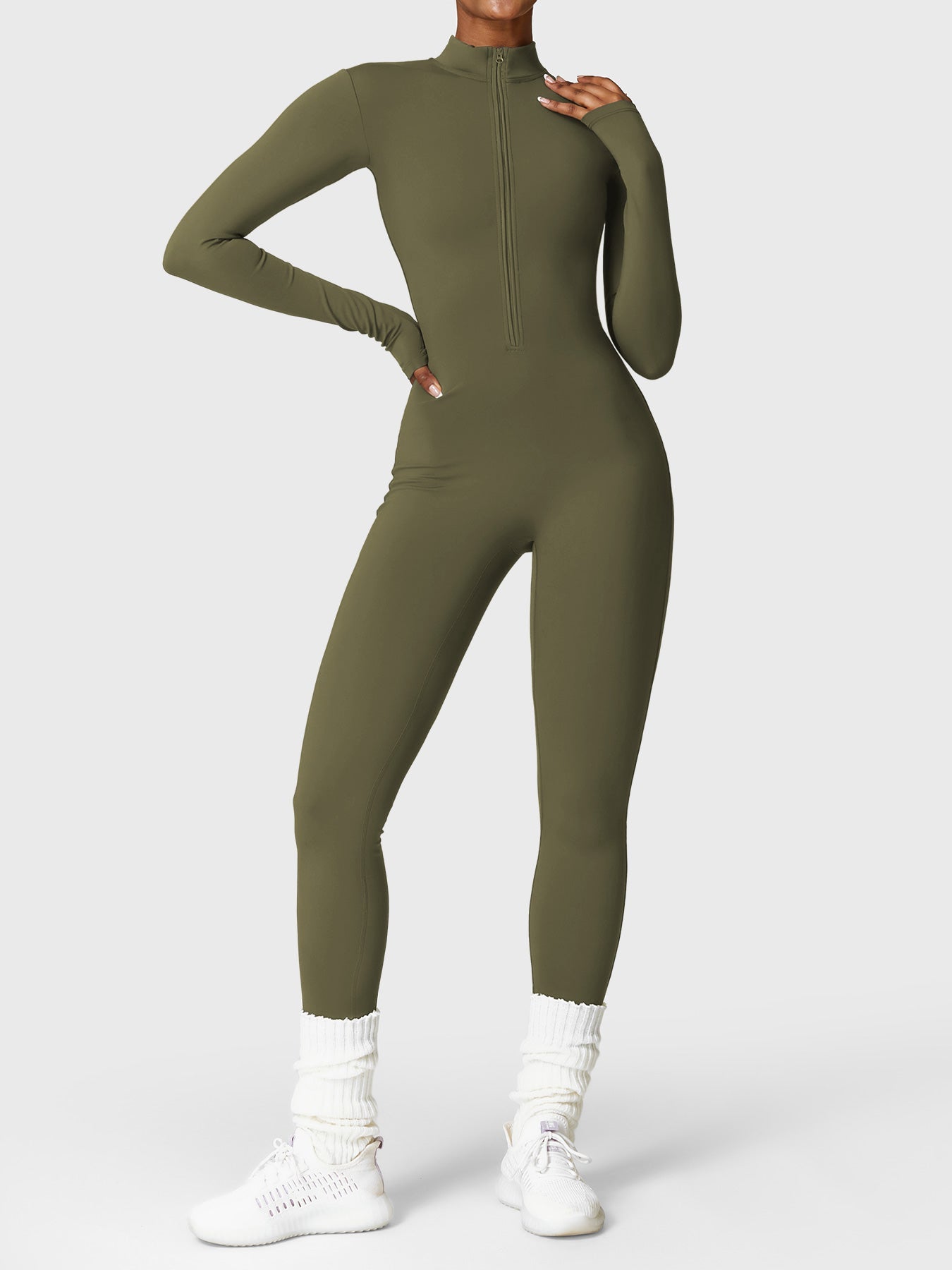 Yeoreo Belle™| Fleece Long Sleeve Zipper Jumpsuit