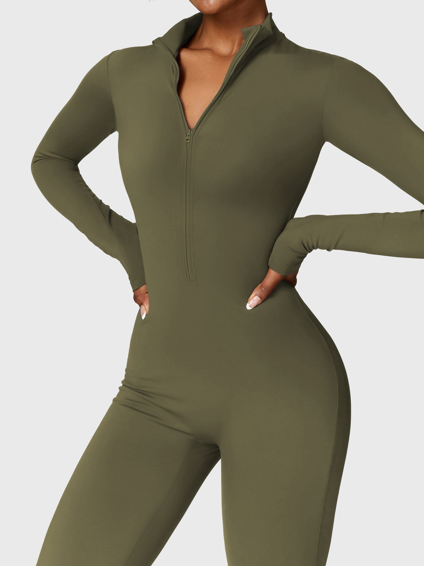 Yeoreo Belle™| Fleece Long Sleeve Zipper Jumpsuit