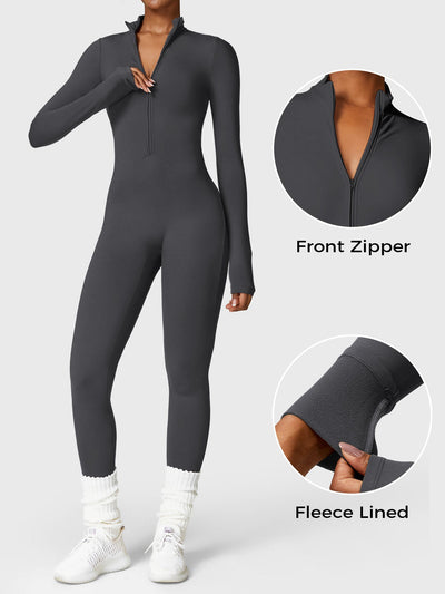Yeoreo Belle™| Fleece Long Sleeve Zipper Jumpsuit