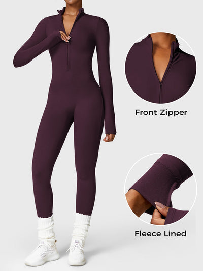 Yeoreo Belle™| Fleece Long Sleeve Zipper Jumpsuit