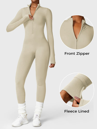 Yeoreo Belle™| Fleece Long Sleeve Zipper Jumpsuit