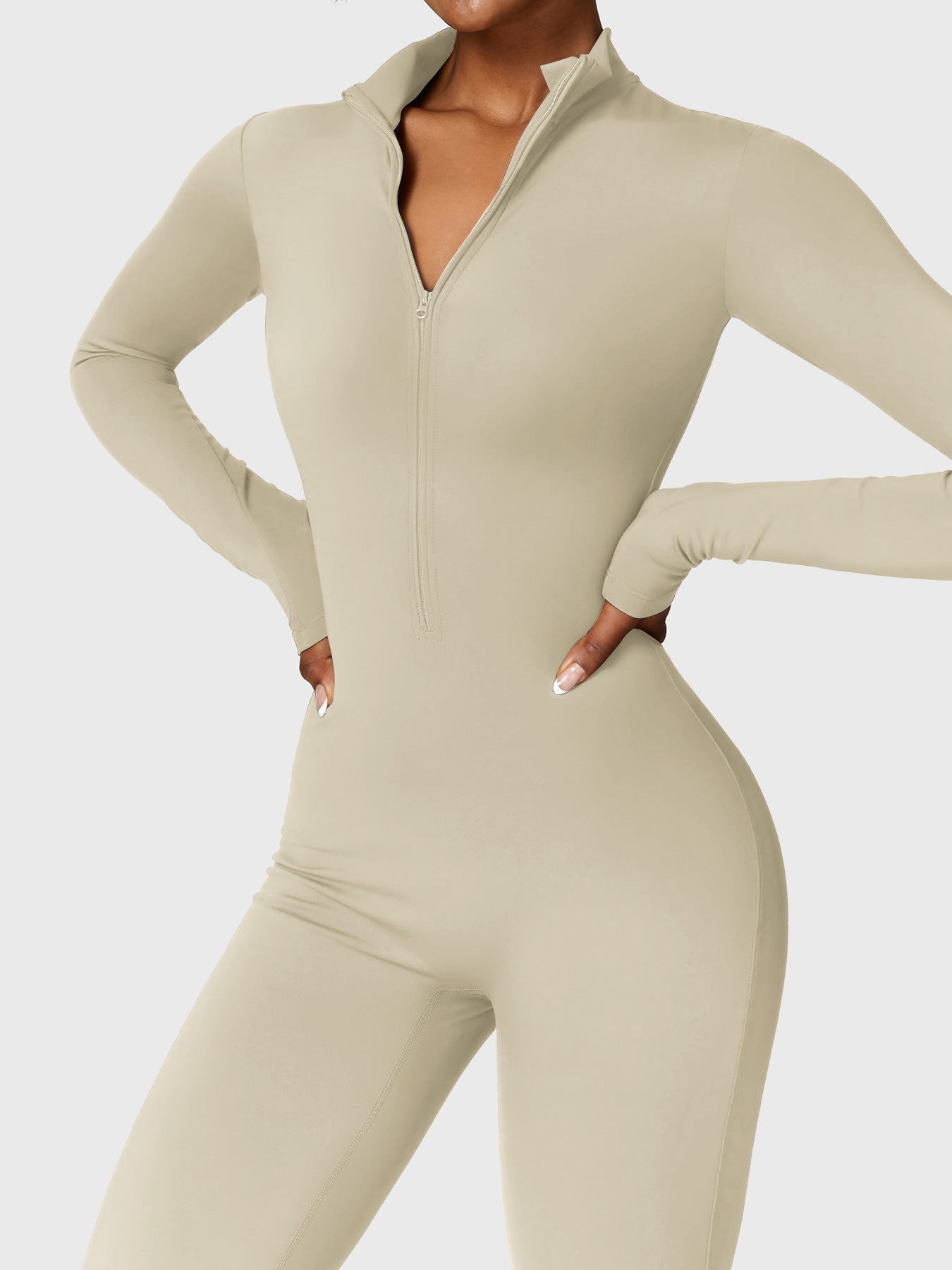Yeoreo Belle™| Fleece Long Sleeve Zipper Jumpsuit