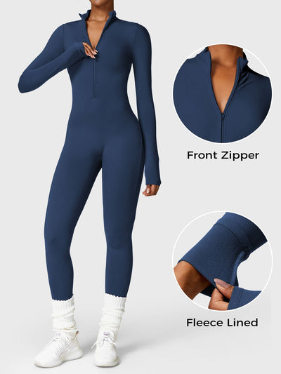Yeoreo Belle™| Fleece Long Sleeve Zipper Jumpsuit
